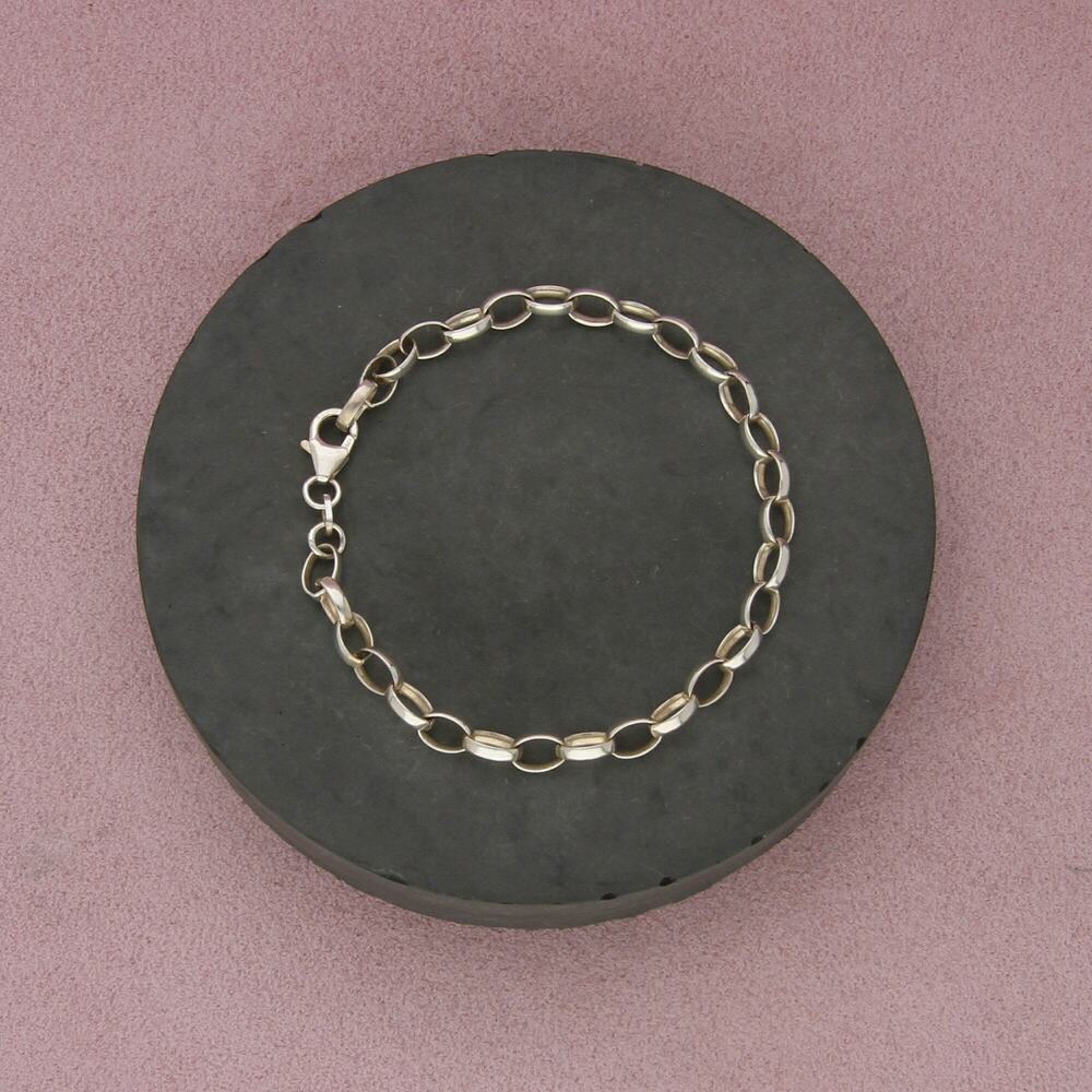 sterling silver 5mm rolo chain bracelet size 7in